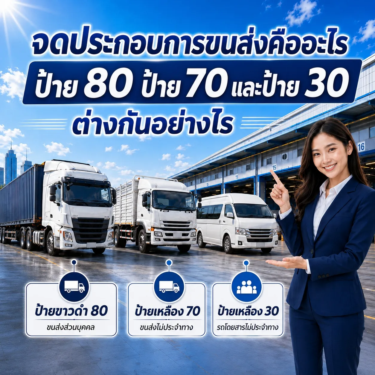 จดประกอบการขนส่งคืออะไร? ป้าย 80 ป้าย 70 และป้าย 30 ต่างกันอย่างไร